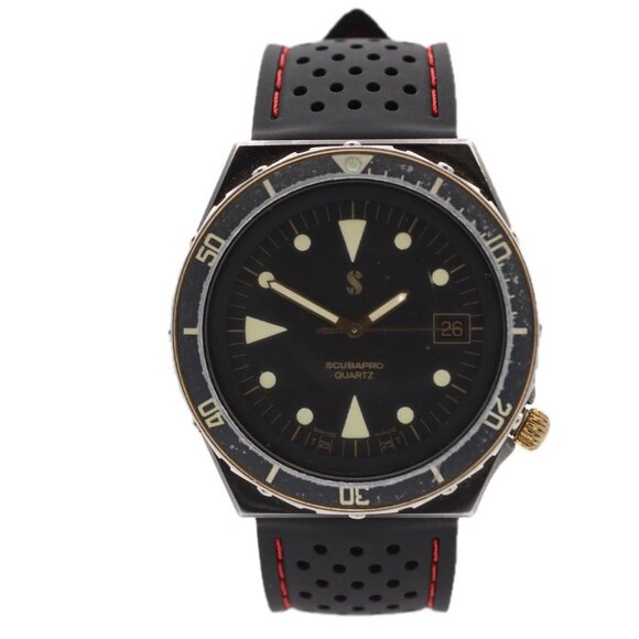 Vintage ScubaPro 152 184 Diver Men's Quartz Wristwatch Swiss Stainless Steel - Picture 1 of 4